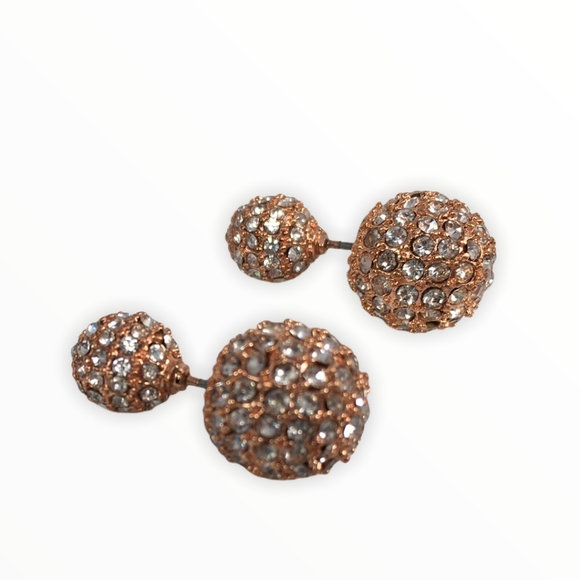 High End Rose Gold and Pave Peek-a-boo Earrings - Picture 6 of 6